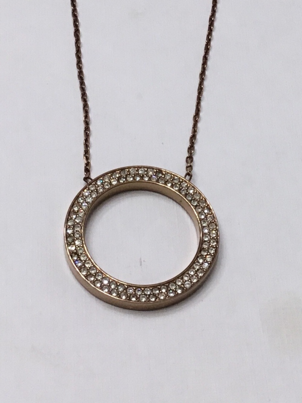 Michael Kors Brilliance Collection Open Rose Gold Tone Crystal Necklace